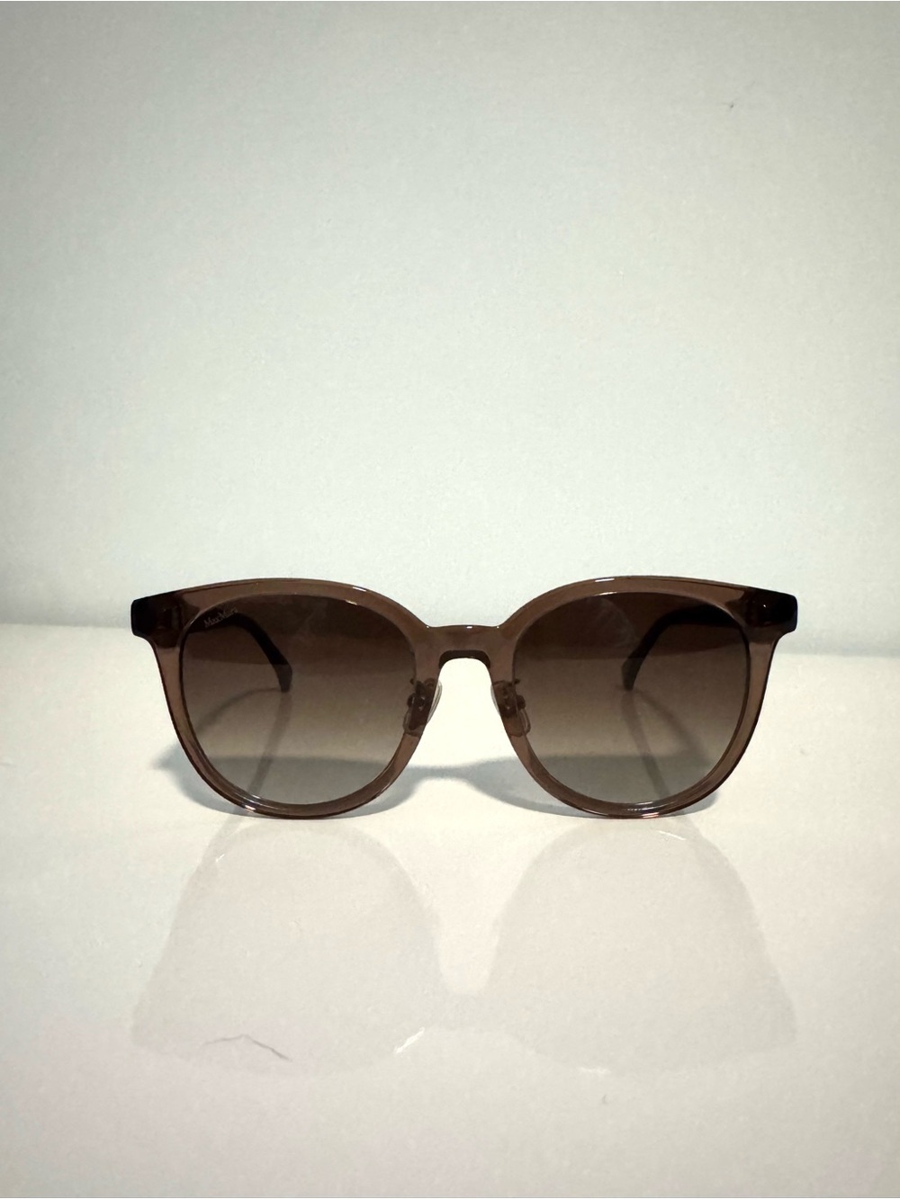 MaxMara Translucent Brown Gradient Round Sunglasses